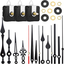 3 Pieces High Torque Long Wave Movement Movement Mechanism Quartz Clock Motor Kit with 5 Different Pairs Hands Watch Repair Parts Replacement Accessories