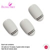 Bling Art Oval False Nails Fake Acrylic Glossy Silver White