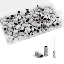 100Ps Small Sanding Bands for Nail Drill, 180/240 Fine Grit Sanding Bands Nail Drill Bits, Electric Nail File 3/32” Professional Bits Cuticle (180 Grit)