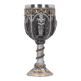 Nemesis Now Medieval Knight Goblet 17.5cm Silver, Resin w/Stainless Steel Insert