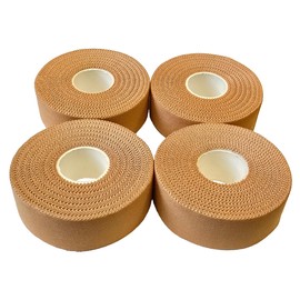 SONEKA - 4 Rolls of Rigid Zinc Oxide Tan Rayon Tape, Latex Free, 2.5cm x 15m - Extra-Long for Injury Prevention & Joint Support