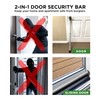 Sliding Door Security Bar, Door Jammer 2-in-1 Adjustable, Door Stoppers