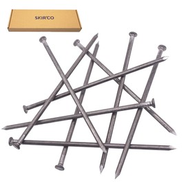 SKIR'CO (Pack of 16) Steel 6.0 x 200mm Construction Nails Flat Round Head Multipurpose Common Wire Nails for Wood