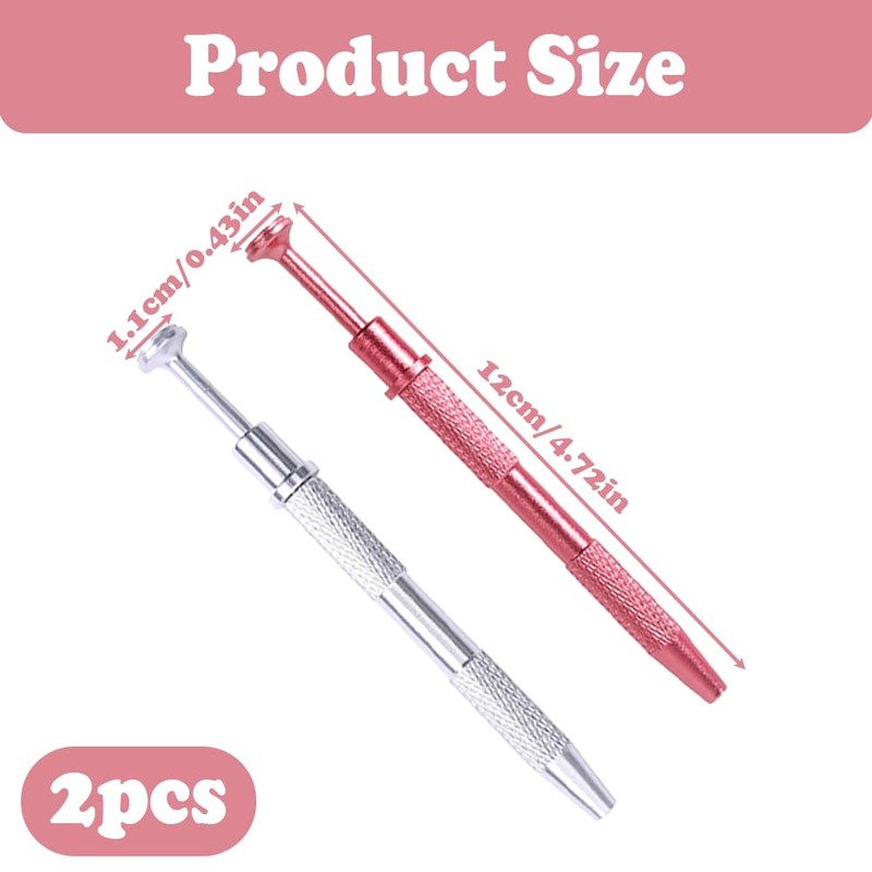 2 PCS Piercing Ball Grabber, Grabbing Tool, Silver & Pink