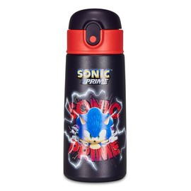 Sonic Thermos Flask Blue and Red - Kids with Straw 460ml BPA Free for Nursery Primary School - Stainless Steel Temperature Resistant up to 24 Hours