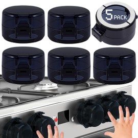 YTDSUP Stove Knob Covers for Child Safety (5 Pack, Small-Size, Black), Childproof Stove Knob Safety Covers, Prevent Kids-Pets from Gas Stove Oven Knob Locks, Heat-Resistant (Please Note The Size!)