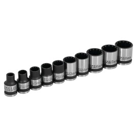 Performance Tool W38194 3/8-Inch Drive Universal Spline Socket Set , 10 piece Metric and SAE