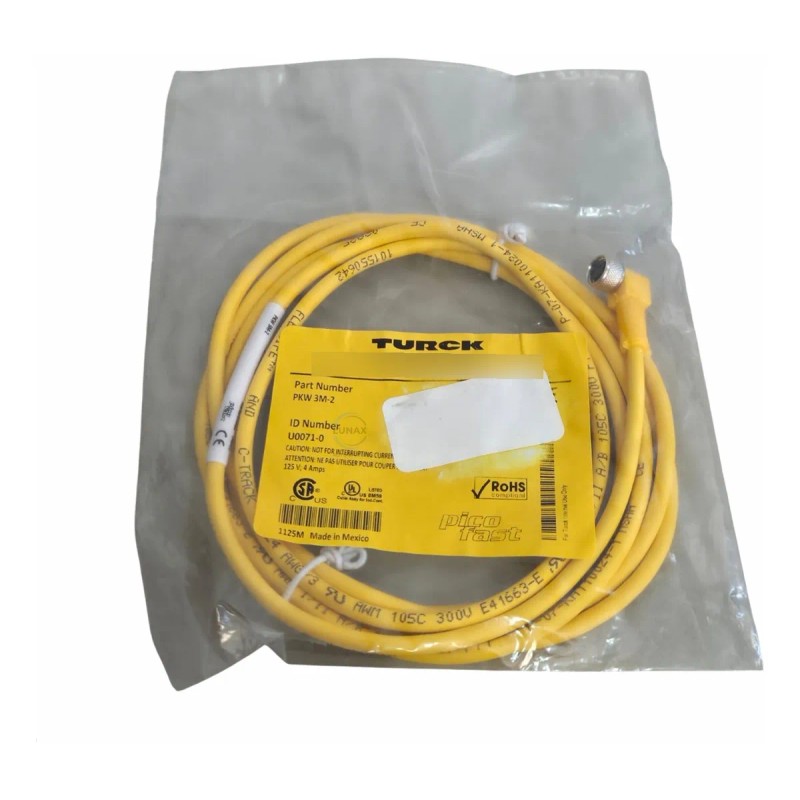 Cable Hembra 3 Pines Codo M8 2metros Pkw 3m-2 U0071-0