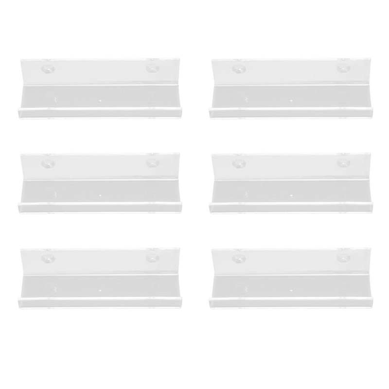 6 Pcs Acrylic Record Shelf Wall Mounted Clear Vinyl Record