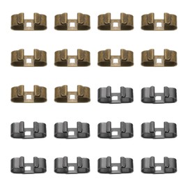PATIKIL 20 Pcs Bolo Tie Slide Clasp, Rectangle Blank Buckle Slider Clip for Vintage Western Bolo Tie Buckle Accessories DIY Jewelry Making Craft Findings, Square Hole, Bronze/Black