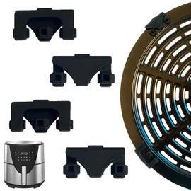 HEISENLIN Air Fryer Silicone Rubber Bumpers for Round Bella Pro Series 8QT Air Fryer Crisper Plate, 4PCS Upgraded Air Fryer Rubber Tabs Pads Pieces Tips Stoppers Spacers Attachment for Bella Air Fryer