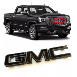 Unbranded GM Grille  Emblem ALL Black for 2015-2019 GMC Sierra 1500 2500HD 3500HD