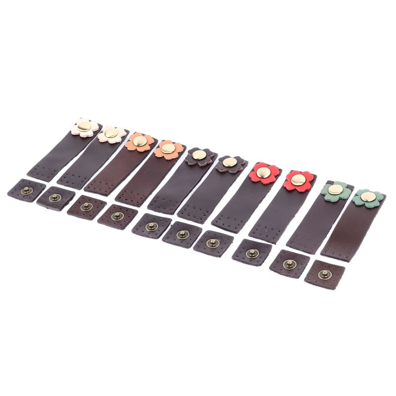 10 Set Leather Snap Buckles Leather Tab Closure Leather Button