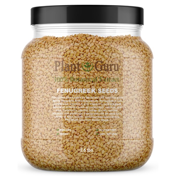 Fenugreek Seeds Whole 2.5 lbs. Jar Bulk Trigonella Foenum Graecum Methi Seed