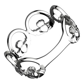 GWG Jewellery 925 Sterling Silver Ring Chain of Claddagh Rings – 6 in Gift Box for Women