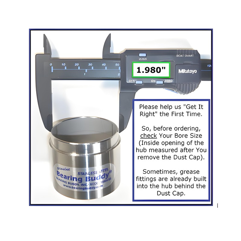 Bearing Buddy Chrome Bearing Protectors (1.980) With Bras for Boat