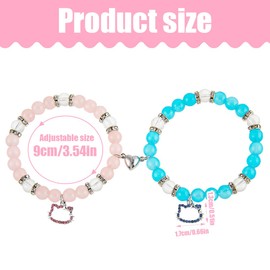 ZEPIQOR Matching bracelets, matching bracelets for couples, best friends, magnetic couples bracelets, long distance relationship bracelet, fashion jewellery gifts for Valentine's Day and Christmas