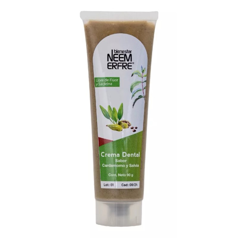 Bienestar Neem Erfre Crema Dental Natural Sabor Cardamomo Y Salvia