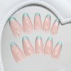 24Pcs Press on Nails Medium Short Almond French Tip with
