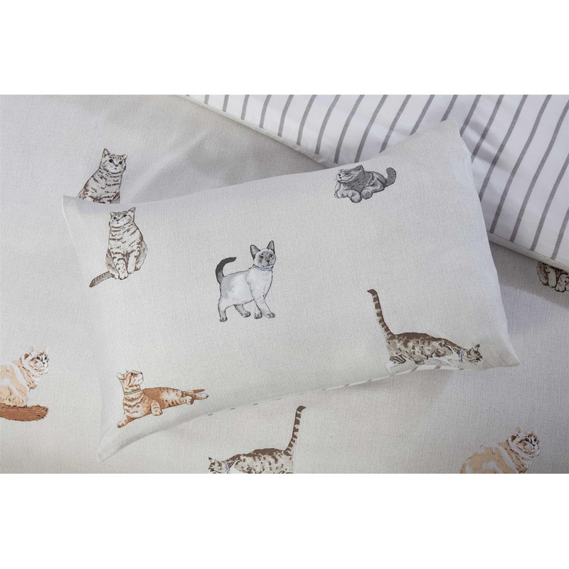 Rapport Home Cats Bedding Set - Purrfect Microfibre 180TC Reversible