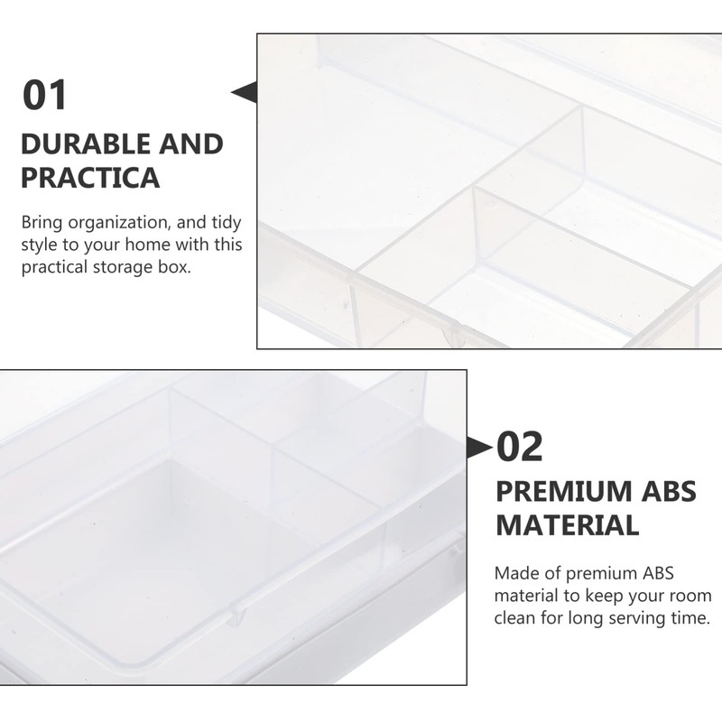 NUOBESTY 2pcs Drawer Organizers Reusable Storage Box Lid Adjustable Dividers