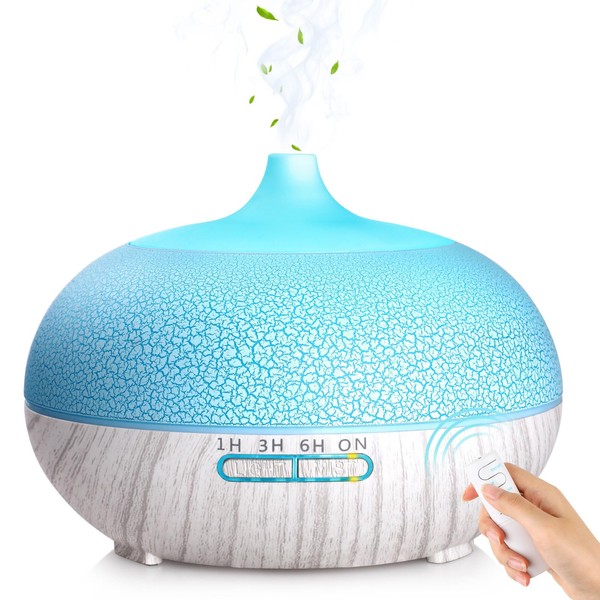 GeeRic Essential Oil Diffuser, 550 ml, Ultrasonic Humidifier 7 Colour LED Silent Air Purifier Aroma Diffuser for Scented Oils for Home Office Yoga Grey
