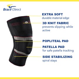 Brace Direct Compression Knee Sleeve for Knee Pain - Active Stabilizing Knee Brace for Running, Sports - Relieves Joint Pain, Swelling and Inflammation - Knee Support for Men or Women - Bort