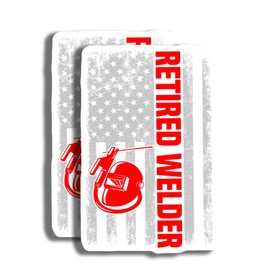 Retired Welder Sticker with American Flag Design - Welding Retirement Gift - Patriotic Welder Decal - Welder Sticker for Toolbox - Durable Decorative Design for Home o - AAS0980
