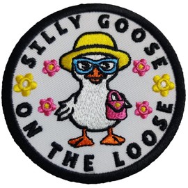 KAIF'S 3'' Fully Goose on The Loose Patch, Iron On/Sew On Embroidered Applique Patch, Embroidery Fabric Patches for Dog Harnesses, Gym Bags, Hats, Army Vests, Helmets, Backpacks, Cute Morale Patch