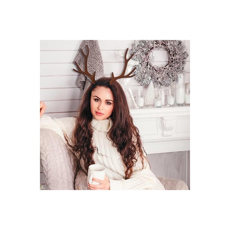 Reindeer Antlers Headband Red Elk Deer Horn Headband Reindeer Cosplay