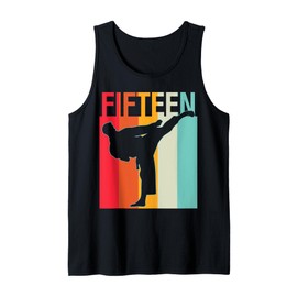 15th Birthday Gifts Karate Retro Taekwondo Martial Arts Boy Tank Top