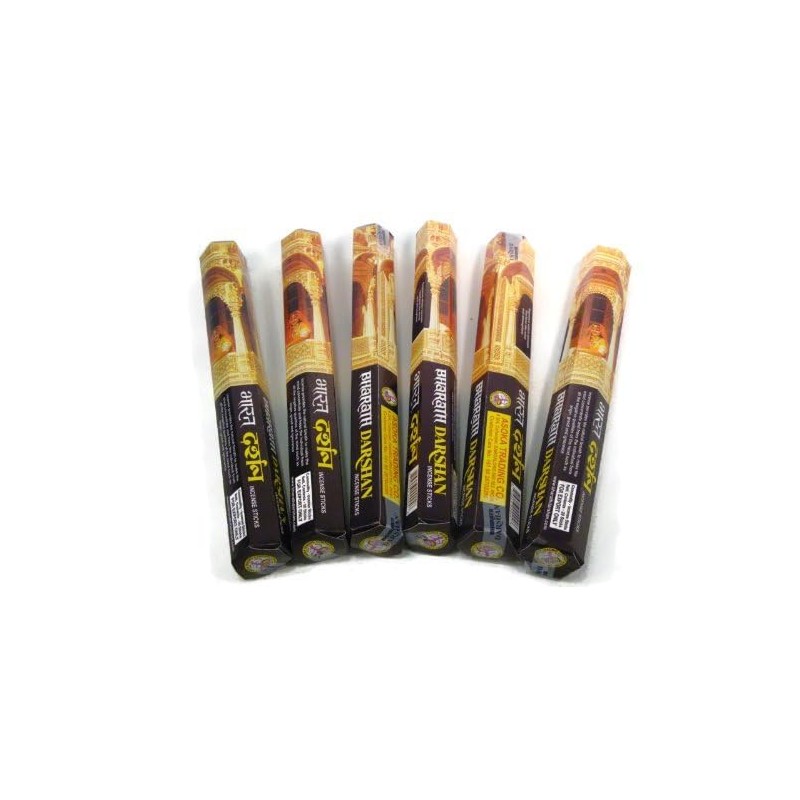 Bharat Darshan Incense Sticks Handmade in India. Six Pack of