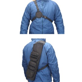 MAGARROW Archery Back Arrow Quiver Adjustable Molle Arrow Holder with Large Storage Bag for Hunting Target Practice (Black)