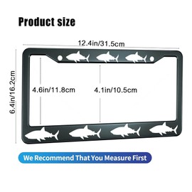 HOSNYE Shark License Plate Frame Metal License Plate Cover Front Plates Frames Car Tag Frame for Women Men US Vehicles Standard