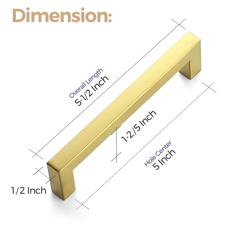 Ravinte 15 Pack 5 Inch Kitchen Square Cabinet Handles Cabinet