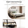 Metal Platform Bed Frame with Arched Headboard, Sturdy Heavy Duty