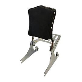 Studded - Sissy Bar Backrest & Luggage Rack for Harley Davidson Softail FXST/FLST Models (200mm Wide Rear Tire)