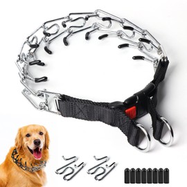 DABILONGC Prong Collar for Dogs, Adjustable Dog Training Pinch Collar with Quick Release Buckle for Small Medium Large Dogs,Dog Training Collar (M,Neck: 15"-18'')