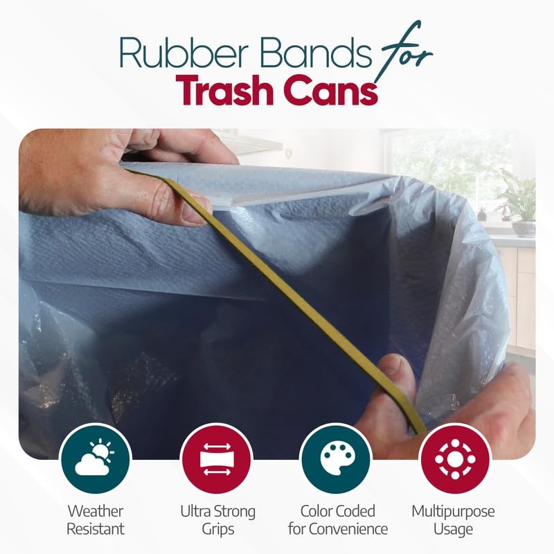 Rubber Bands 55 Gallon Trash Cans - Garbage Bag Holder