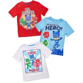 PJ Masks Boys' T-Shirts 3 Pack-Featuring Catboy, Gekko, and Owlette, Multi, 3T