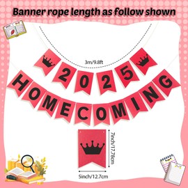 TaoBary Homecoming 2025 Banner Homecoming Party Decorations HOCO Banner for School Dance Party 2025 Welcome Back to School Supplies(Red, Black)