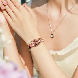 OLEVS Watches for Women Small Face Rose Red Tungsten Steel Ultra Slim Bracelet Luxury Diamond Analogue Quartz Dress Ladies Watches Classic Elegant Square Waterproof Vintage Women’s Wristwatch