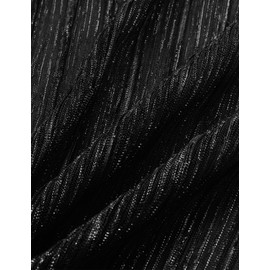 AISWI 2025 Maternity Sparkly Mesh Maxi Flowy Dress with Belt Ruffle Sleeves Pregnant Long Dress Baby Shower Photoshoot Formal, Black, Large