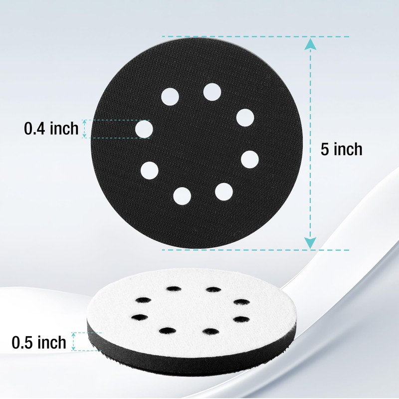 WORKPRO 5 Inch Orbital Sander Interface Pads and Sanding Discs,