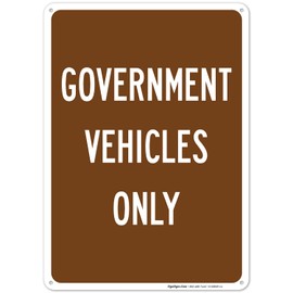 Sigo Signs, Government Vehicles Only Sign, 10x14 Inches, Rust Free .040 Aluminum, Fade Resistant, Made in USA