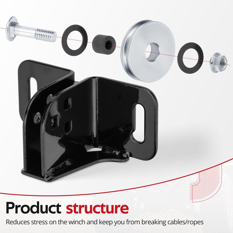 JAVIK Fairlead Plow Pulley Cable Winch Plow Mount for Standard