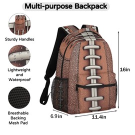 DJYQBFA American Football Vintage Backpack for Women Men Kids 16 Inch Laptop Backpack Lightweight Travel Backpack Purse Casual Daypack School Backpacks for Girls Boys