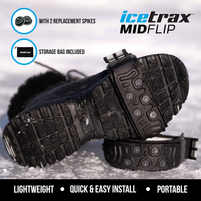 ICETRAX MIDFLIP Mid-Sole Ice Cleats for Boots with Easy Outdoor