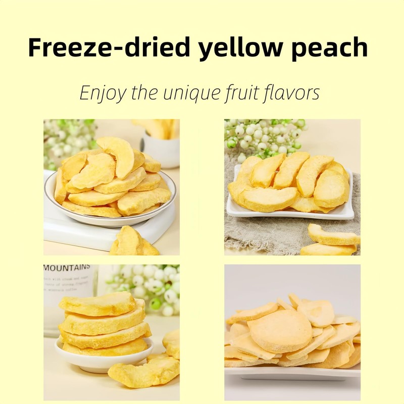 Freeze dried yellow peach,Dehydrated peaches，dried peaches， No Sugar Added, Crisp