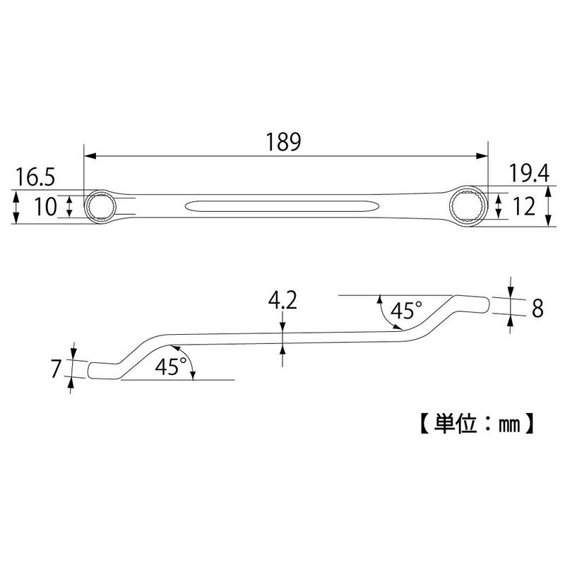 Top Industry (TOP) Double-ended Glasses Wrench, 0.4 x 0.5 inches